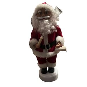 Vintage Santa Claus Standing Figurine 18" Christmas Holiday movement Candlelight